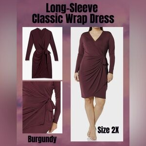 Amazon Essentials Long-Sleeve Classic Wrap Dress